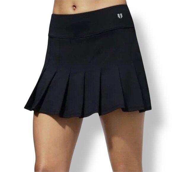 EleVen by Venus Williams XXL Pleated Flutter Hem Black Tennis Skort Activewear - Picture 1 of 11